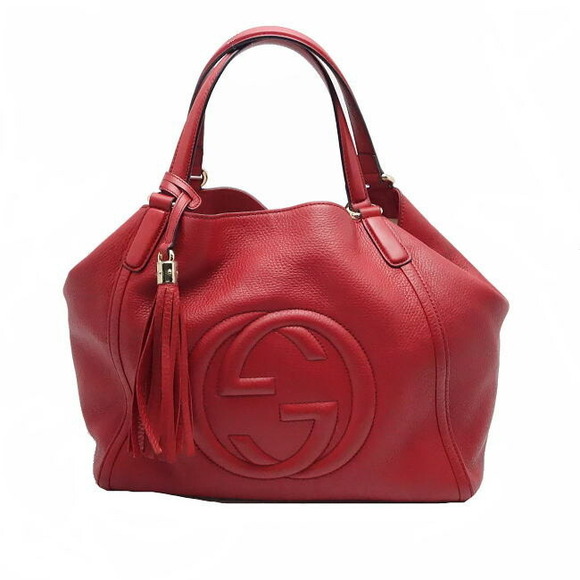 Gucci Handbags - Gucci Soho Leather Tote Bag Red